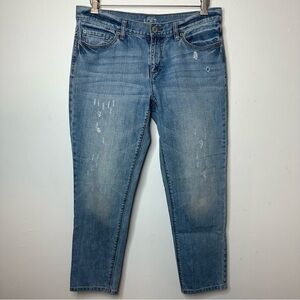 Ann Taylor LOFT Size 8 Slim Boyfriend Denim Distressed Jean